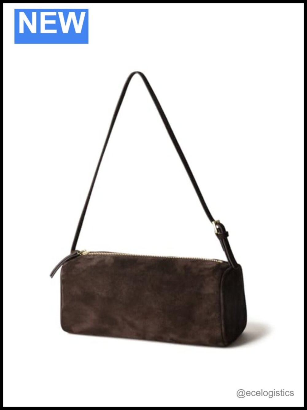 Premium Suede Leather Crossbody Barrel Bag Hobo Purse